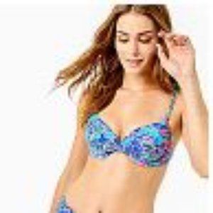 Lilly Pulitzer Blossom Bikini Top- Blue Horizon Jungle Sunrise